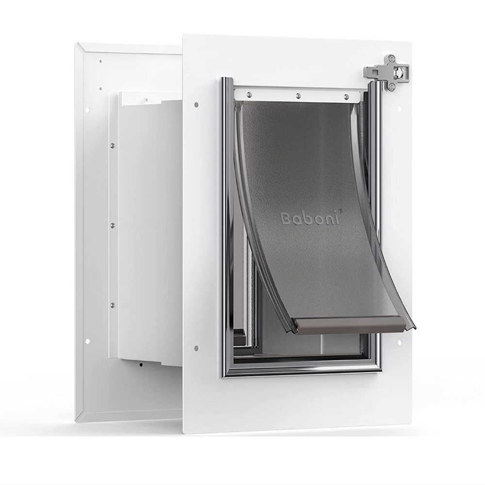 Baboni Pet Door  Wall, Steel Frame & Telescoping Tunnel, Aluminum Lock ~ SMALL